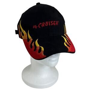 Vintage PT Cruiser Baseball Cap Hot Flames Fire Chrysler Hat Dad Y2K Black Promo